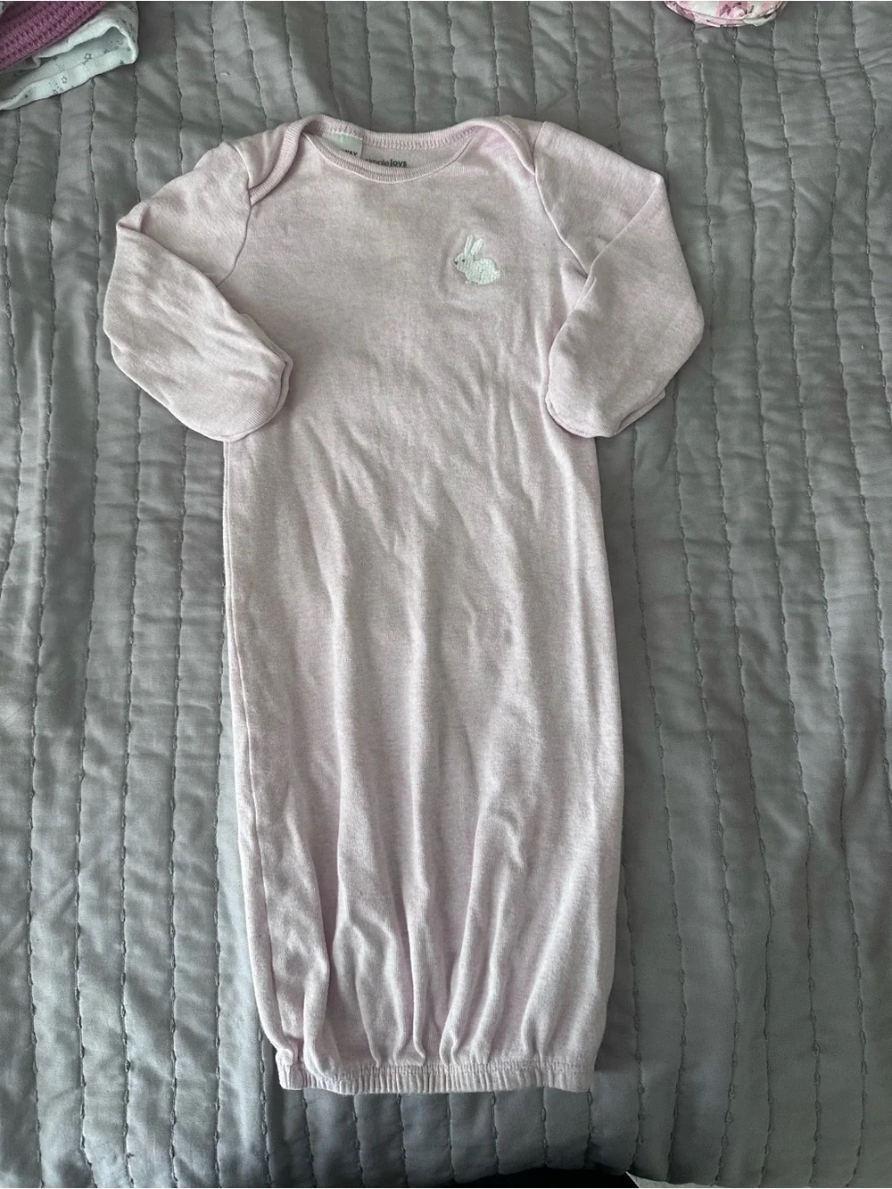 Carter's Light Pink Baby Sleep Gown with Bunny Embroidery